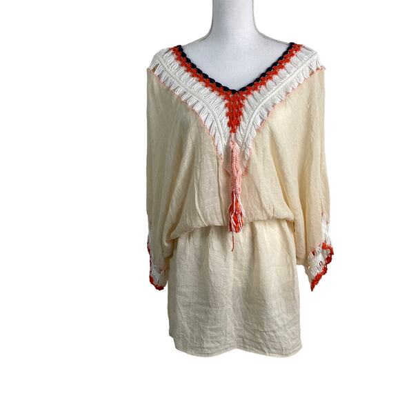 NWT Women's Crochet Popover Cover-Up Dress Tunic One Size - Picture 1 of 7